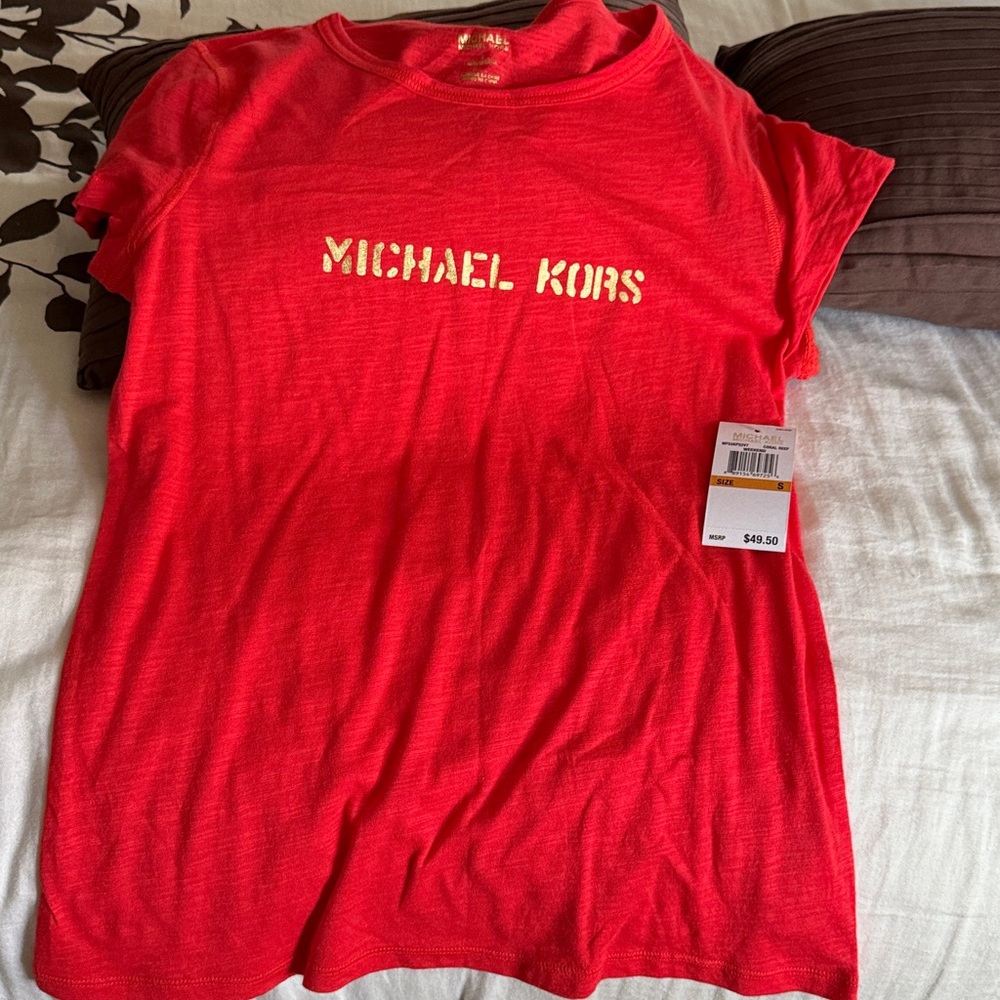 Michael Kors Scarlet Tee with Gold Logo